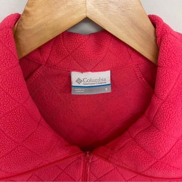 Columbia Fleece Sweater Women's Size Small Red Pink 1/4 Zip Lightweight Pullover - Picture 7 of 8